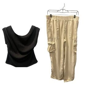 Astr Top Sanctuary Cream Cargo Pants Women’s Size Medium Casual Outfit